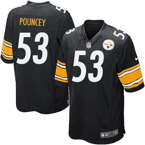 Nike Steelers #53 Maurkice Pouncey Black Team Color Youth Stitched NFL Elite Jersey